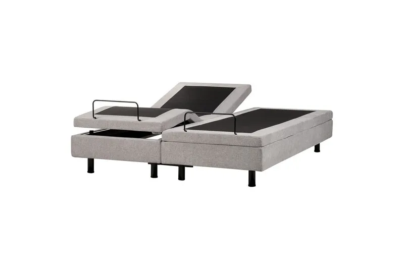 Dubbelsäng Beliani Duke II Beige-Svart, 160x200 cm Grey 160x200, undefined