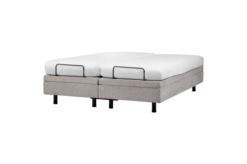 Dubbelsäng Beliani Duke II Beige-Svart, 160x200 cm Grey 160x200 - Møbler - Senger - Dobbeltsenger
