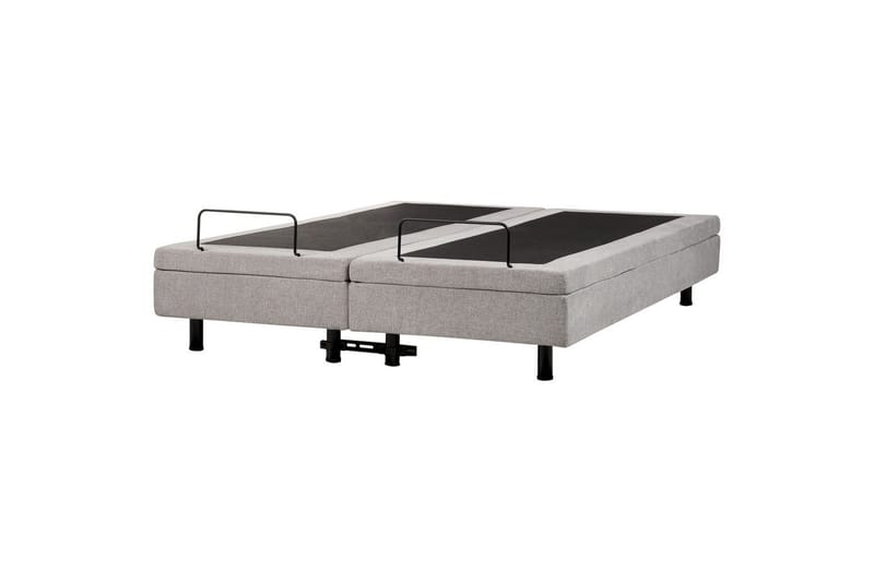 Dubbelsäng Beliani Duke II Beige-Svart, 160x200 cm Grey 160x200 - Møbler - Senger - Dobbeltsenger