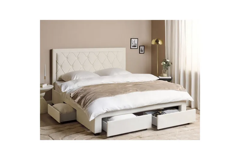 Dubbelsäng Beliani Lievin med förvaring 140x200 cm 180x200 - Møbler - Senger - Sengeramme & sengestamme