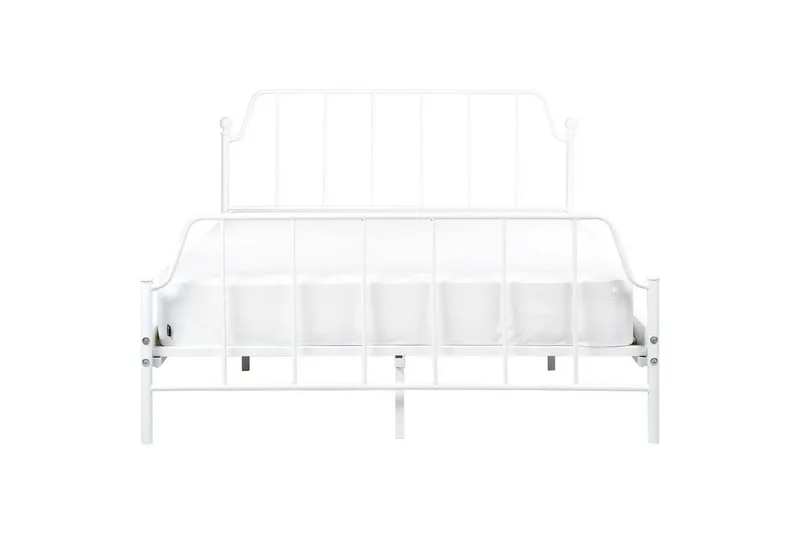 Dubbelsäng Beliani Mauressac med lamellram Svart, 140x200 cm White 140x200 - Møbler - Senger - Sengeramme & sengestamme