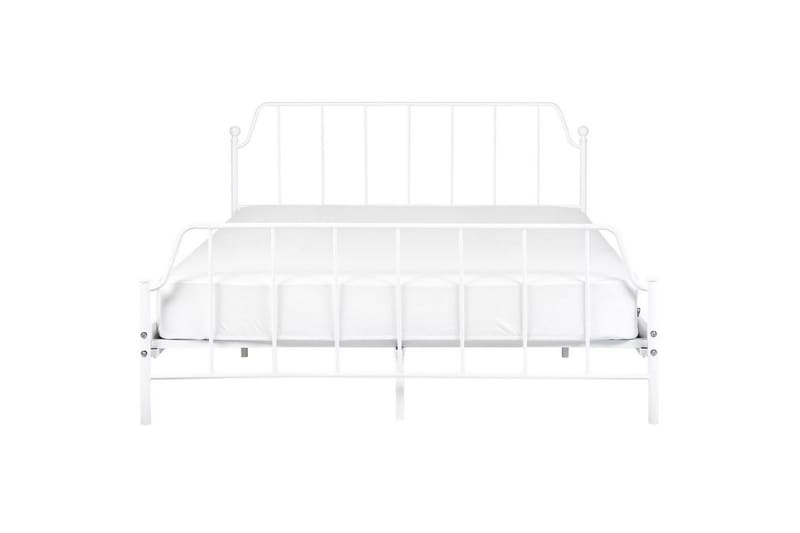 Dubbelsäng Beliani Mauressac med lamellram Svart, 140x200 cm White 160x200 - Møbler - Senger - Sengeramme & sengestamme