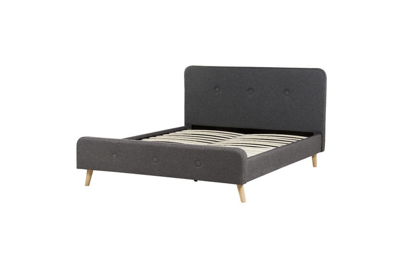 Dubbelsäng Beliani Rennes II med lamellram Grey - Møbler - Senger - Sengeramme & sengestamme