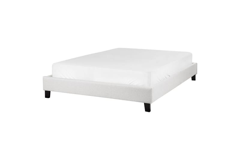 Dubbelsäng Beliani Roanne med lamellram Beige-Mörkt Trä, 140x200 cm, Bouclé Grey 140x200 VALUE_MISSING_5 - Møbler - Senger - Dobbeltsenger