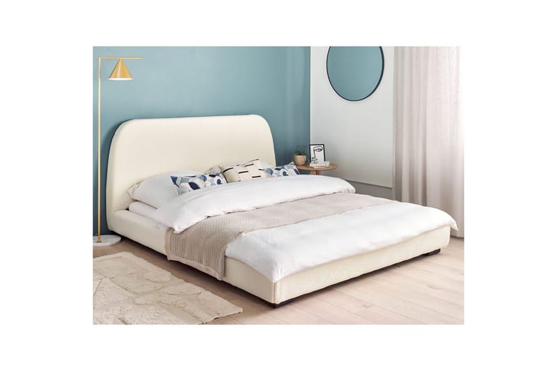 Dubbelsäng Beliani Roisel med lamellram 160x200, Bouclé Beige 160x200 VALUE_MISSING_4 - Møbler - Senger - Dobbeltsenger