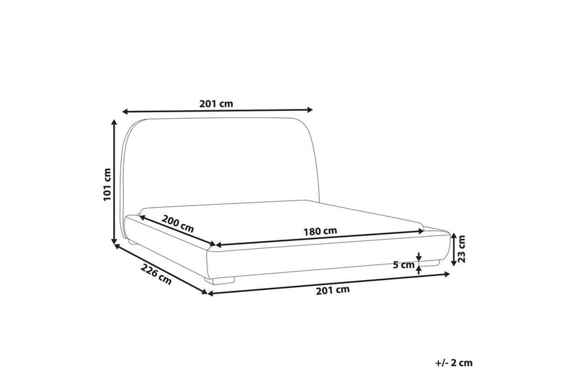 Dubbelsäng Beliani Roisel med lamellram 160x200, Bouclé Beige 180x200 VALUE_MISSING_1 - Møbler - Senger - Sengeramme & sengestamme