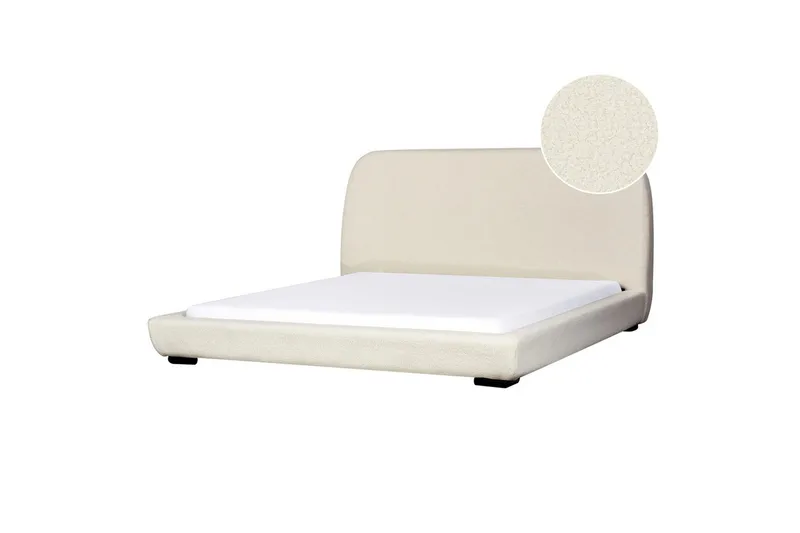 Dubbelsäng Beliani Roisel med lamellram 160x200, Bouclé Beige 180x200 VALUE_MISSING_2 - Møbler - Senger - Dobbeltsenger