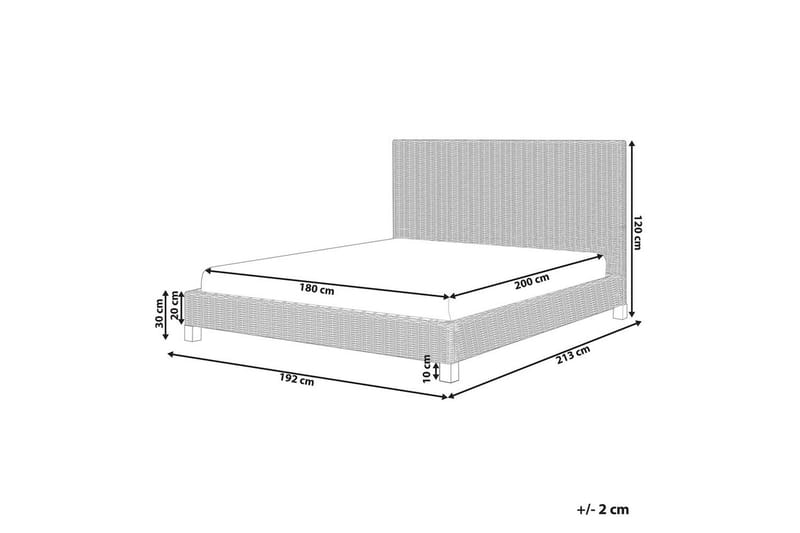 Dubbelsäng Beliani Salbris med lamellram 140x200 cm 180x200 - Møbler - Senger - Sengeramme & sengestamme