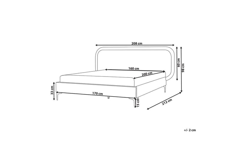 Dubbelsäng Beliani Suzette med lamellram Beige, 140x200 cm Beige 160x200 VALUE_MISSING_3 - Møbler - Senger - Dobbeltsenger