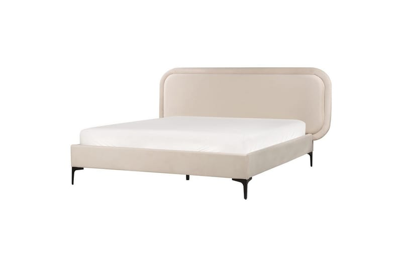 Dubbelsäng Beliani Suzette med lamellram Beige, 140x200 cm Beige 160x200 VALUE_MISSING_3 - Møbler - Senger - Dobbeltsenger