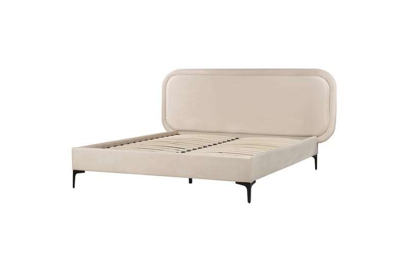 Dubbelsäng Beliani Suzette med lamellram Beige, 140x200 cm Beige 160x200 VALUE_MISSING_3 - Møbler - Senger - Dobbeltsenger