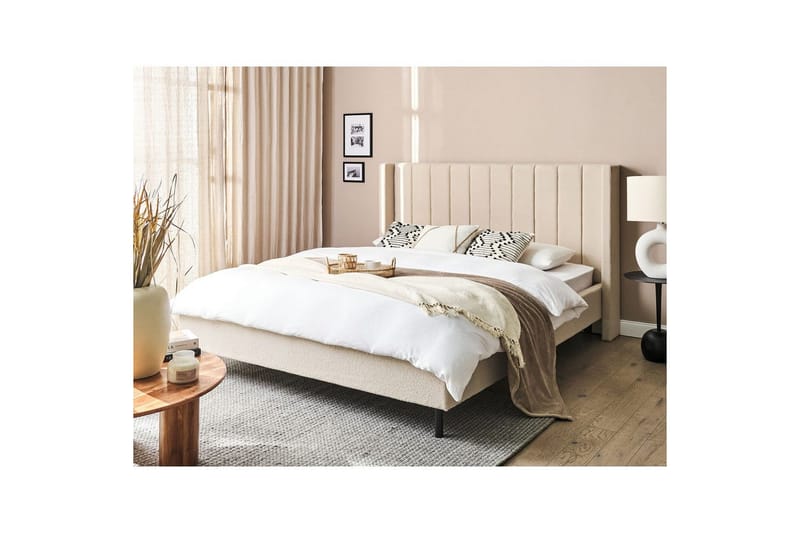 Dubbelsäng Beliani Villette med lamellram 140x200 cm 160x200 - Møbler - Senger - Sengeramme & sengestamme