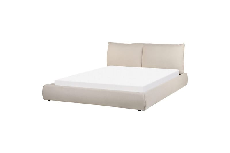 Dubbelsäng Beliani Vinay med lamellram Beige, 160x200 cm Beige 160x200 - Møbler - Senger - Sengeramme & sengestamme