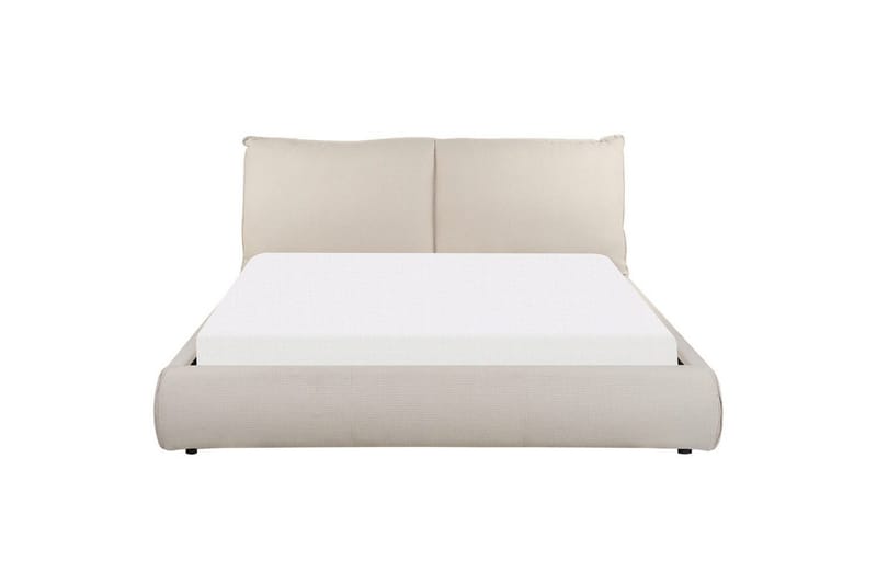 Dubbelsäng Beliani Vinay med lamellram Beige, 160x200 cm Beige 160x200 - Møbler - Senger - Sengeramme & sengestamme