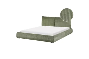 Dubbelsäng Beliani Vinay med lamellram Beige, 160x200 cm Green 160x200