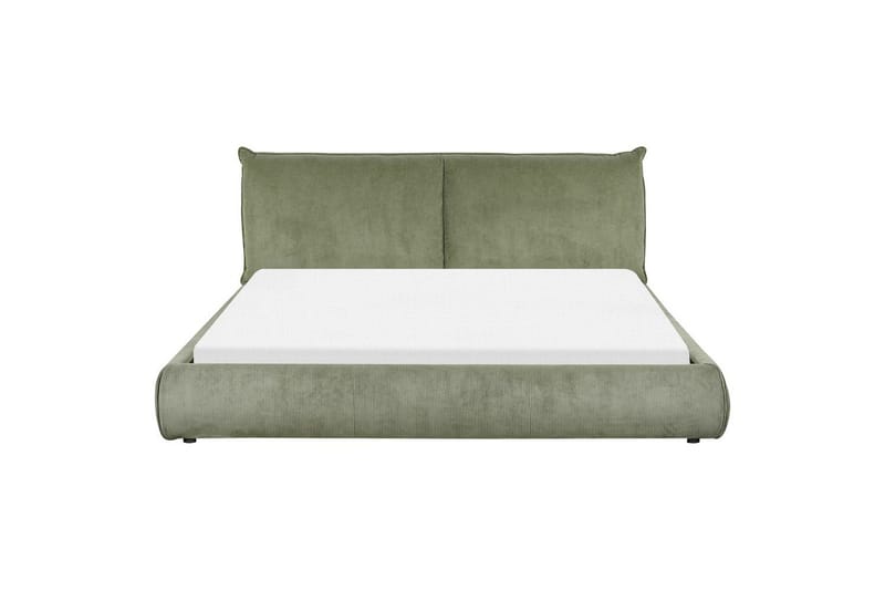 Dubbelsäng Beliani Vinay med lamellram Beige, 160x200 cm Green 180x200 - Møbler - Senger - Dobbeltsenger