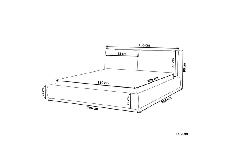 Dubbelsäng Beliani Vinay med lamellram Beige, 160x200 cm Green 180x200 - Møbler - Senger - Dobbeltsenger