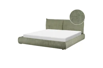 Dubbelsäng Beliani Vinay med lamellram Beige, 160x200 cm Green 180x200