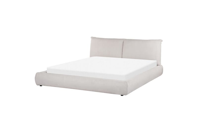 Dubbelsäng Beliani Vinay med lamellram Beige, 160x200 cm Ljusbeige 180x200 - Møbler - Senger - Sengeramme & sengestamme