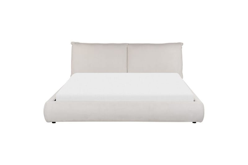 Dubbelsäng Beliani Vinay med lamellram Beige, 160x200 cm Ljusbeige 180x200 - Møbler - Senger - Sengeramme & sengestamme