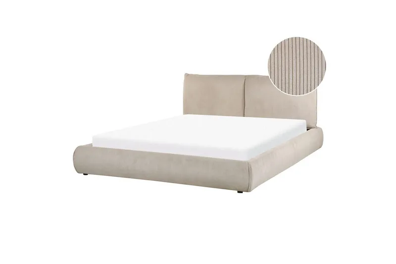 Dubbelsäng Beliani Vinay med lamellram Beige, 160x200 cm Taupe 160x200, undefined