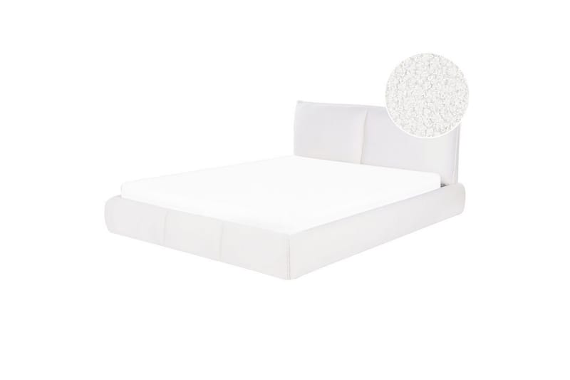 Dubbelsäng Beliani Vinay med lamellram Beige, 160x200 cm White 160x200 - Møbler - Senger - Dobbeltsenger