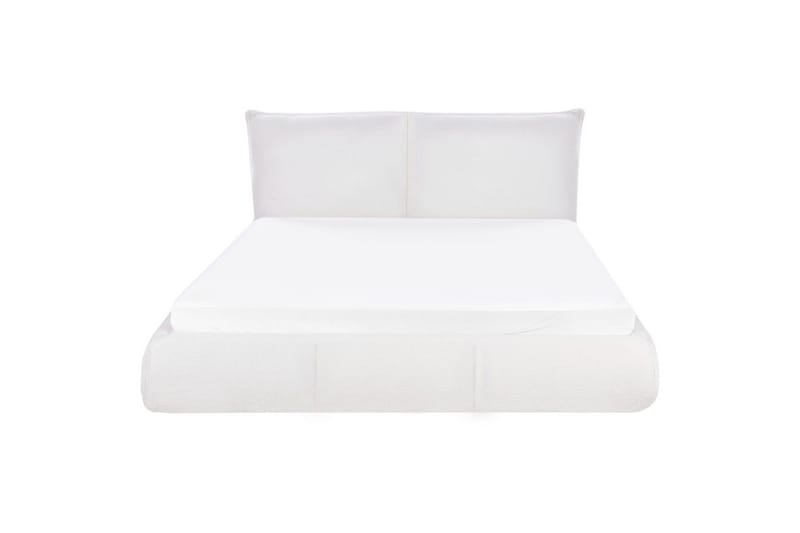 Dubbelsäng Beliani Vinay med lamellram Beige, 160x200 cm White 160x200 - Møbler - Senger - Dobbeltsenger