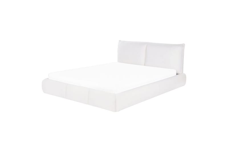 Dubbelsäng Beliani Vinay med lamellram Beige, 160x200 cm White 160x200 - Møbler - Senger - Dobbeltsenger