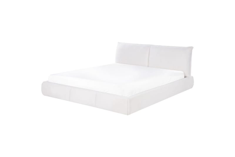 Dubbelsäng Beliani Vinay med lamellram Beige, 160x200 cm White 180x200 - Møbler - Senger - Dobbeltsenger