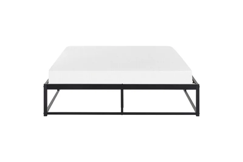 Dubbelsäng Beliani Viry med lamellram Svart, 140x200 cm Black 140x200 - Møbler - Senger - Sengeramme & sengestamme