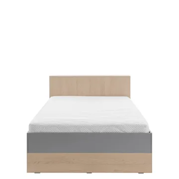 Edson Sengepakke med Oppbevaring 120x200 cm i Tre med Sengegavl + Overmadrass med Stofframme - Hvit - Møbler - Senger - Sengeramme & sengestamme