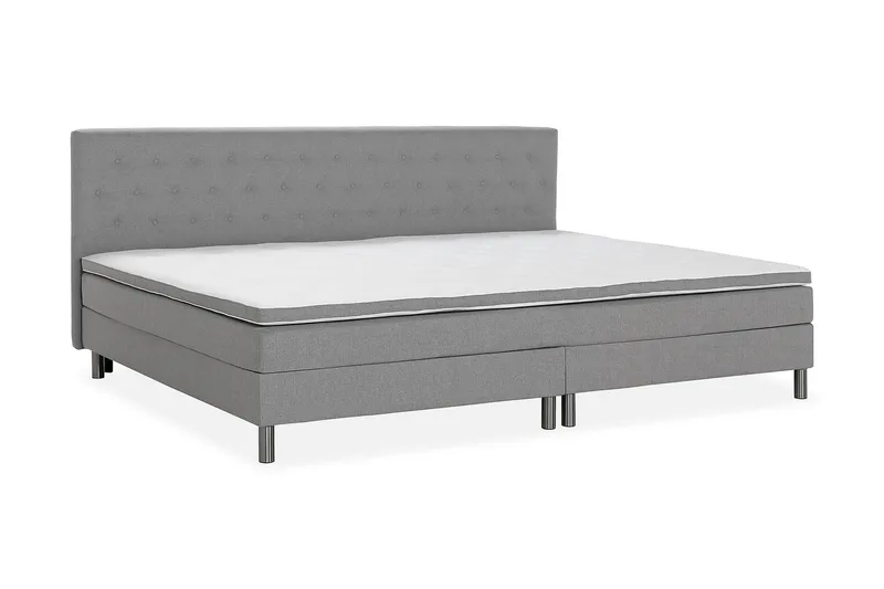 Ella Familieseng 280x210 cm - (+Flere valg) Lysegrå - Møbler - Senger - Komplett sengepakke