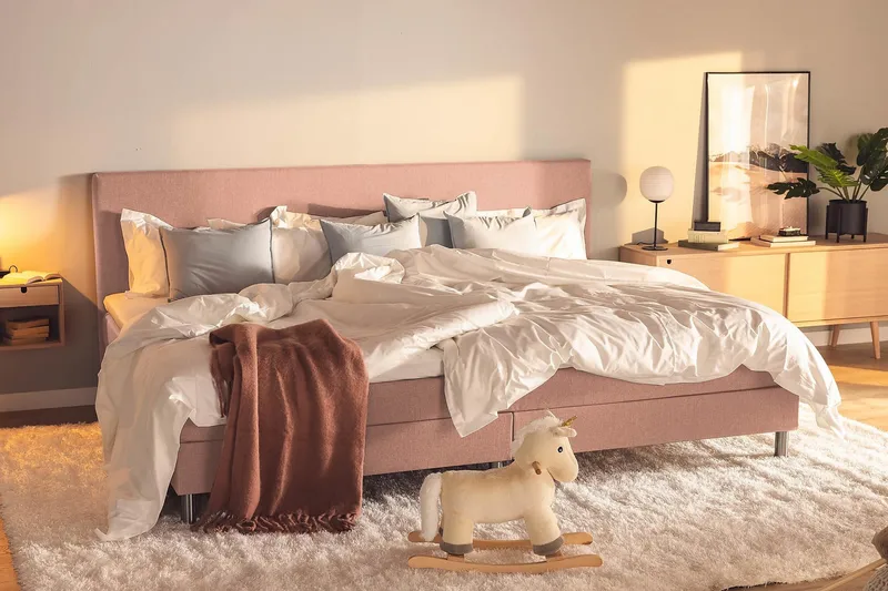 Ella Familieseng Sengepakke 280x200 cm - (+Flere valg) Rosa - Møbler - Senger - Komplett sengepakke