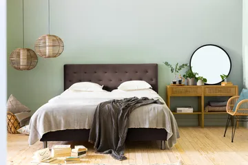 Ella Sengepakke 160x200cm Dypheftet - Brun / Fløyel - Møbler - Senger - Komplett sengepakke