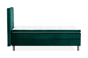 Ella sengepakke 90 x 200 cm med rutete sengegavl - Mørkegrønn/Fløyel - Møbler - Senger - Komplett sengepakke