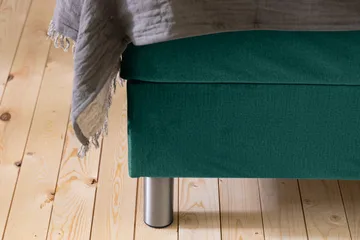 Ella sengepakke 90 x 200 cm med rutete sengegavl - Mørkegrønn/Fløyel - Møbler - Senger - Komplett sengepakke