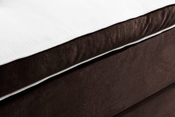 Ella sengepakke 90 x 200 cm med sengegavl med knapper - Brun/Fløyel - Møbler - Senger - Komplett sengepakke