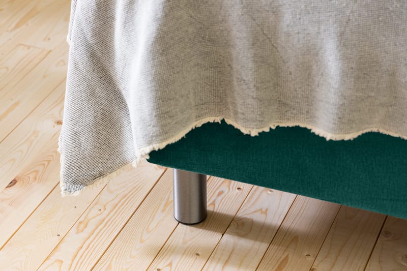 Ella Sengepakke 90x200cm Rutete Sengegavl - Mørkegrønn / Fløyel - Møbler - Senger - Komplett sengepakke