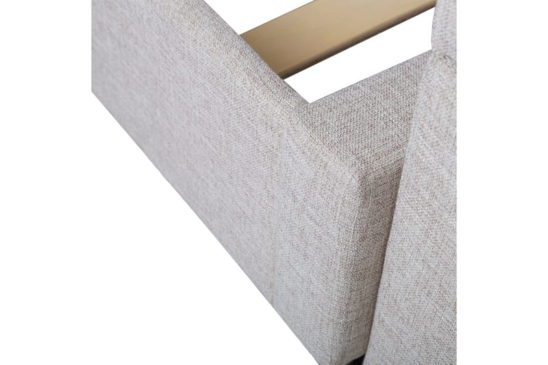 Emilia Sengepakke – Sengeramme 120x200 i Stoff med Sengegavl + Overmadrass med Fasthetsgrad - Beige - Møbler - Senger - Sengeramme & sengestamme