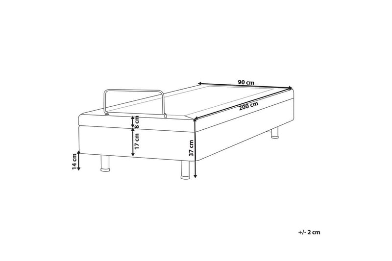 Enkelsäng Beliani Duke II Ljusbeige, 90x200 cm Beige - Møbler - Senger - Enkeltsenger
