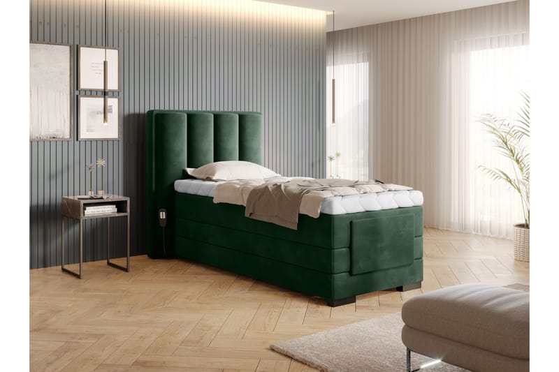 Banti Justerbar Kontinentalseng 90x200 cm - Grønn - Møbler - Senger - Enkeltsenger