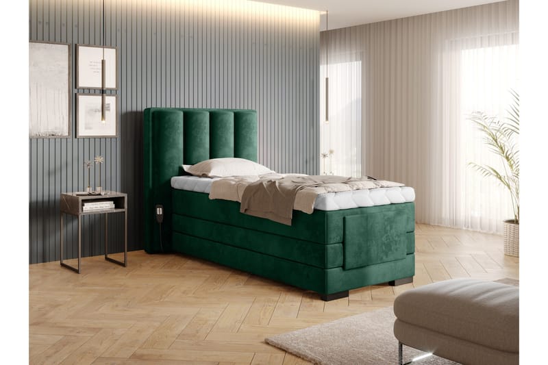 Banti Justerbar Kontinentalseng 90x200 cm - Grønn - Møbler - Senger - Enkeltsenger