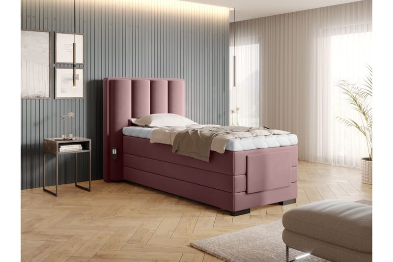 Banti Justerbar Kontinentalseng 90x200 cm - Rosa - Møbler - Senger - Enkeltsenger