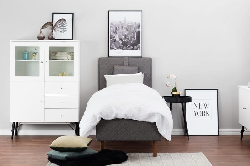 NOTTE 90 Rammeseng Grå - Grå - Møbler - Senger - Enkeltsenger