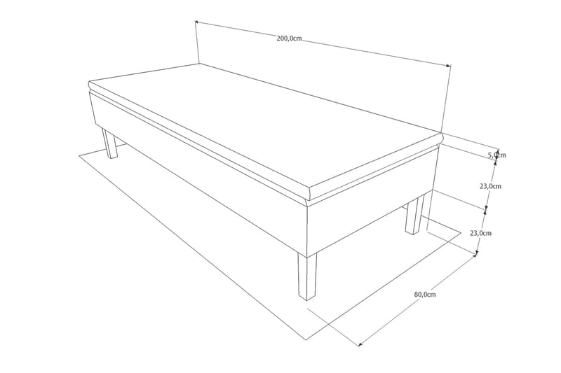 Prime Rammeseng 80x200 Ancona - Grå - Enkeltsenger - Rammeseng