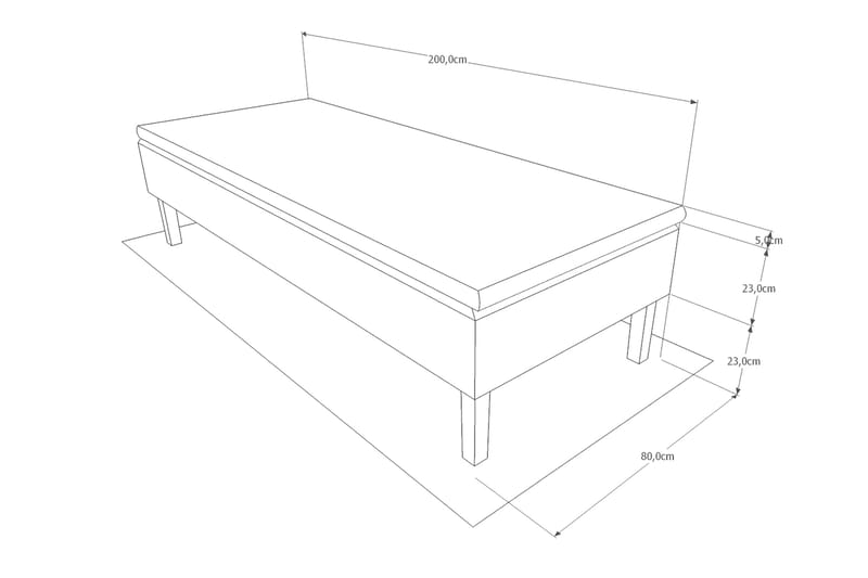 Prime Rammeseng 80x200 Ancona - Grå - Enkeltsenger - Rammeseng