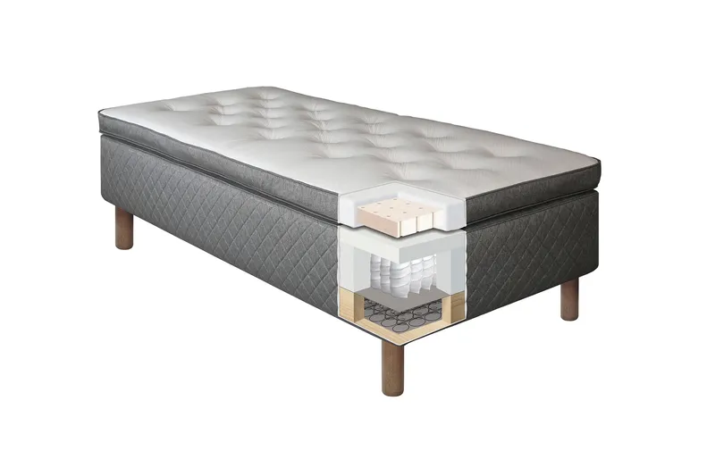 Sundborn Rammeseng 105x200 Grå - Lateks - Møbler - Senger - Enkeltsenger