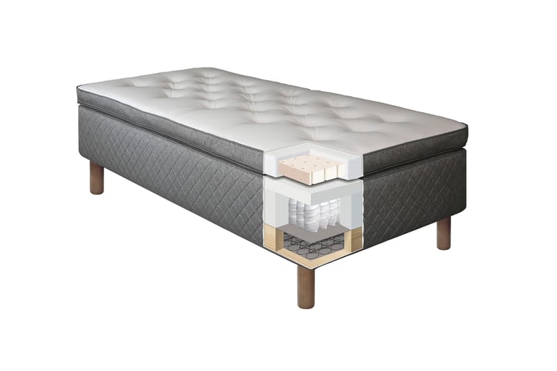 Sundborn Rammeseng 105x200 Grå - Lateks - Møbler - Senger - Rammeseng