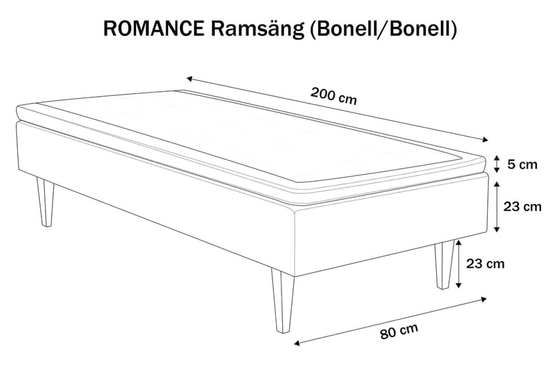 Viken Bas Rammeseng 80x200 cm - Grå - Møbler - Senger - Rammeseng