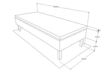Viken Bas Rammeseng 80X200Cm - Grå, Ben Valnøtt - Møbler - Senger - Enkeltsenger
